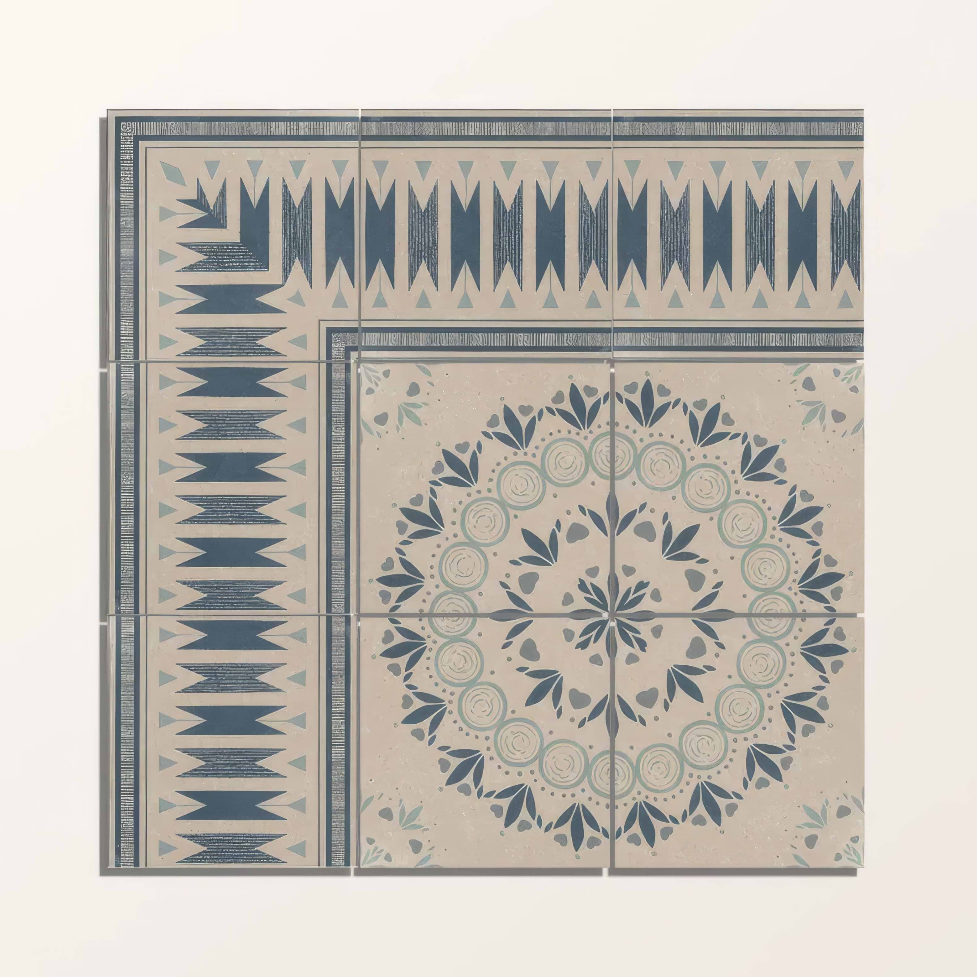 Adventuras Ziggy Border Blue Porcelain | Hyperion Tiles