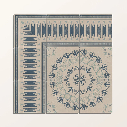 Adventuras Ziggy Border Blue Porcelain | Hyperion Tiles