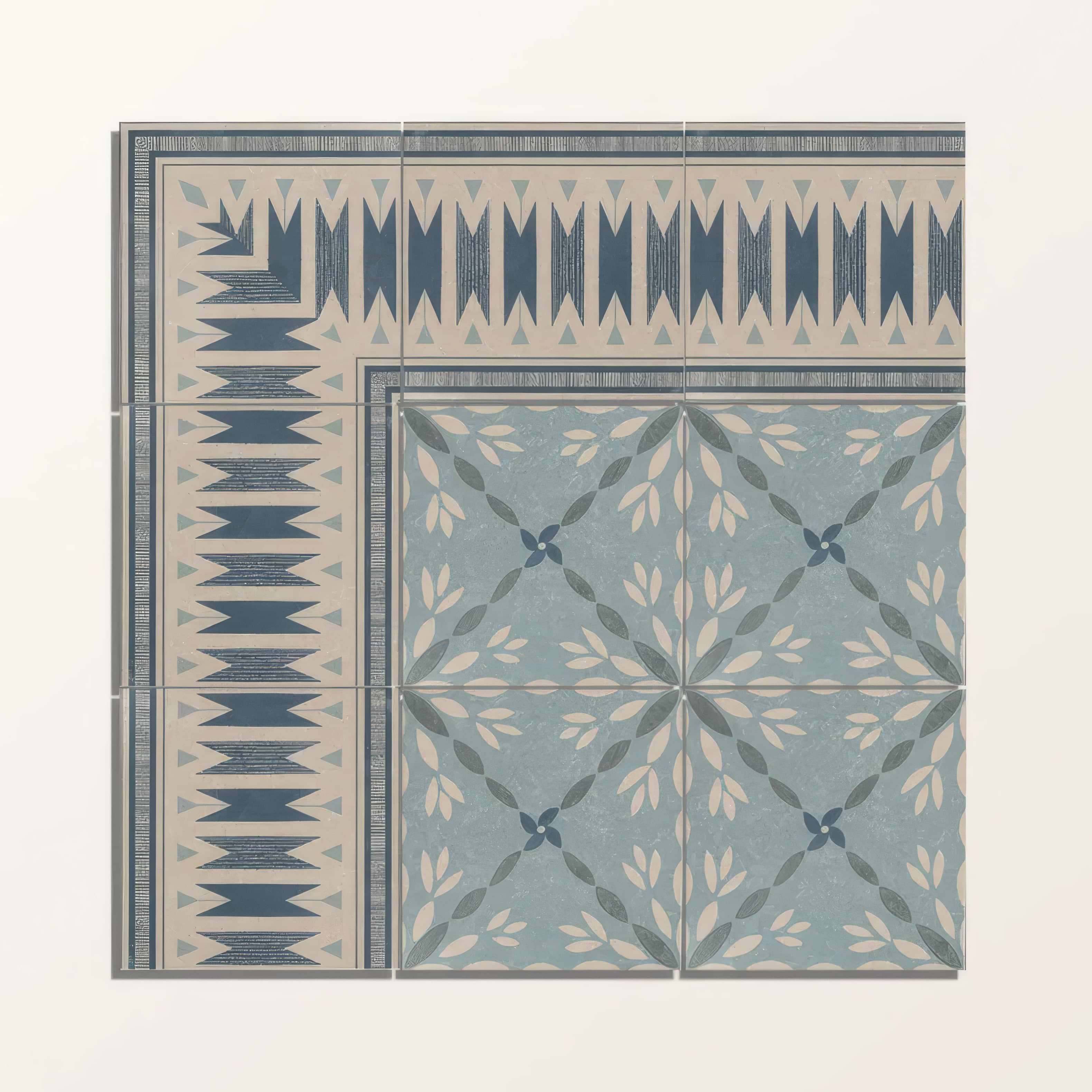 Adventuras Ziggy Border Blue Porcelain | Hyperion Tiles