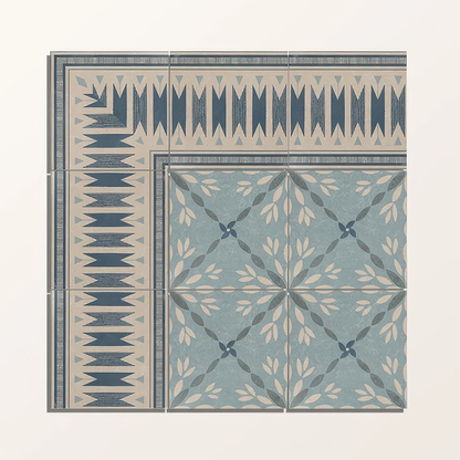 Adventuras Ziggy Border Blue Porcelain | Hyperion Tiles