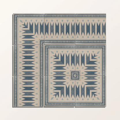 Adventuras Ziggy Border Blue Porcelain | Hyperion Tiles