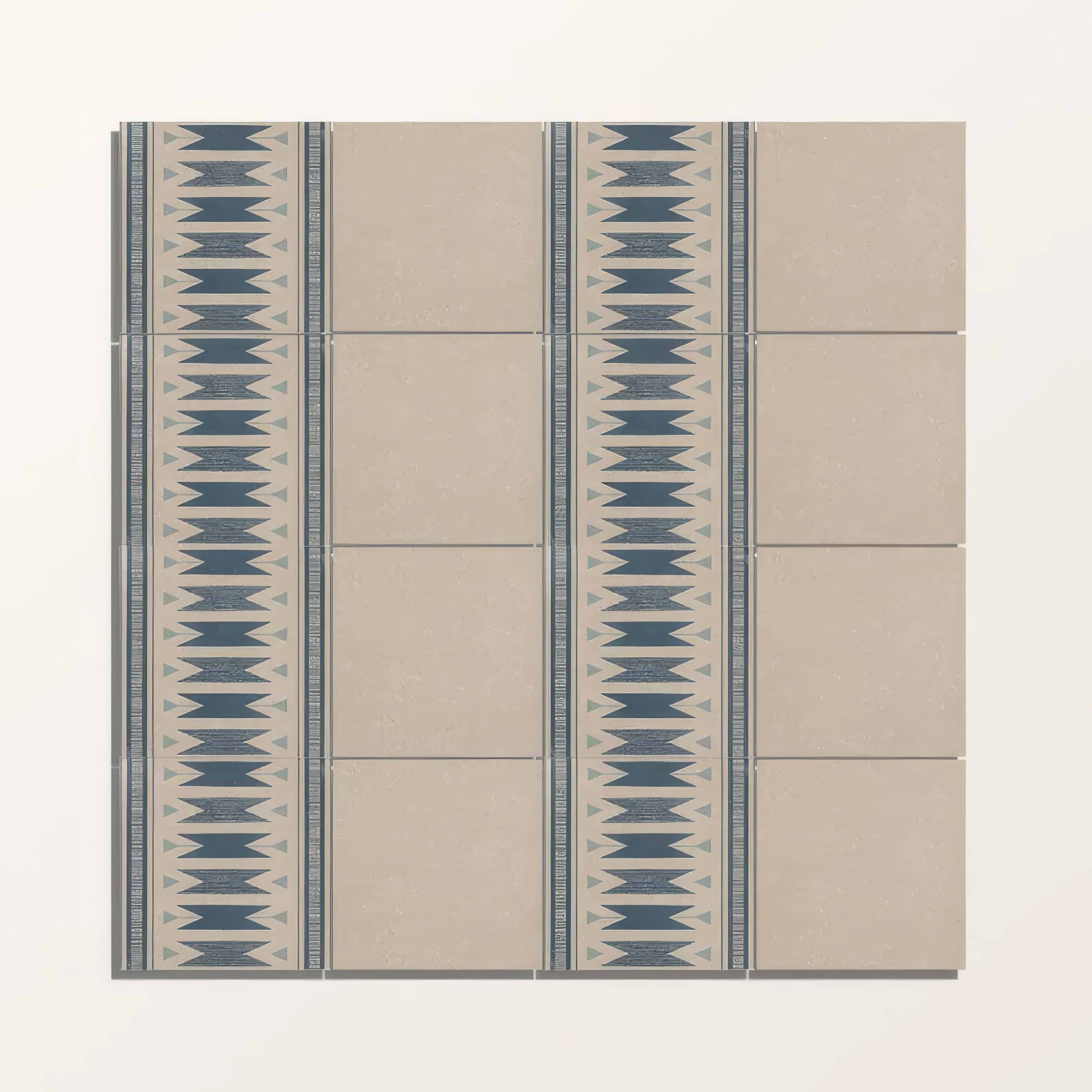 Adventuras Ziggy Border Blue Porcelain | Hyperion Tiles