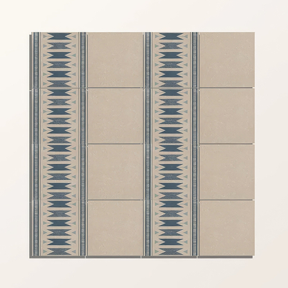 Adventuras Ziggy Border Blue Porcelain | Hyperion Tiles