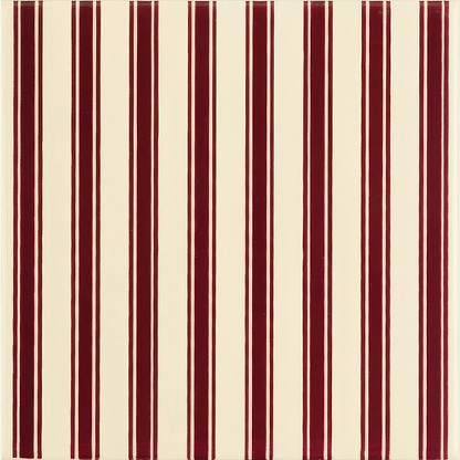 Regency Stripe Burgundy on County White - Hyperion Tiles