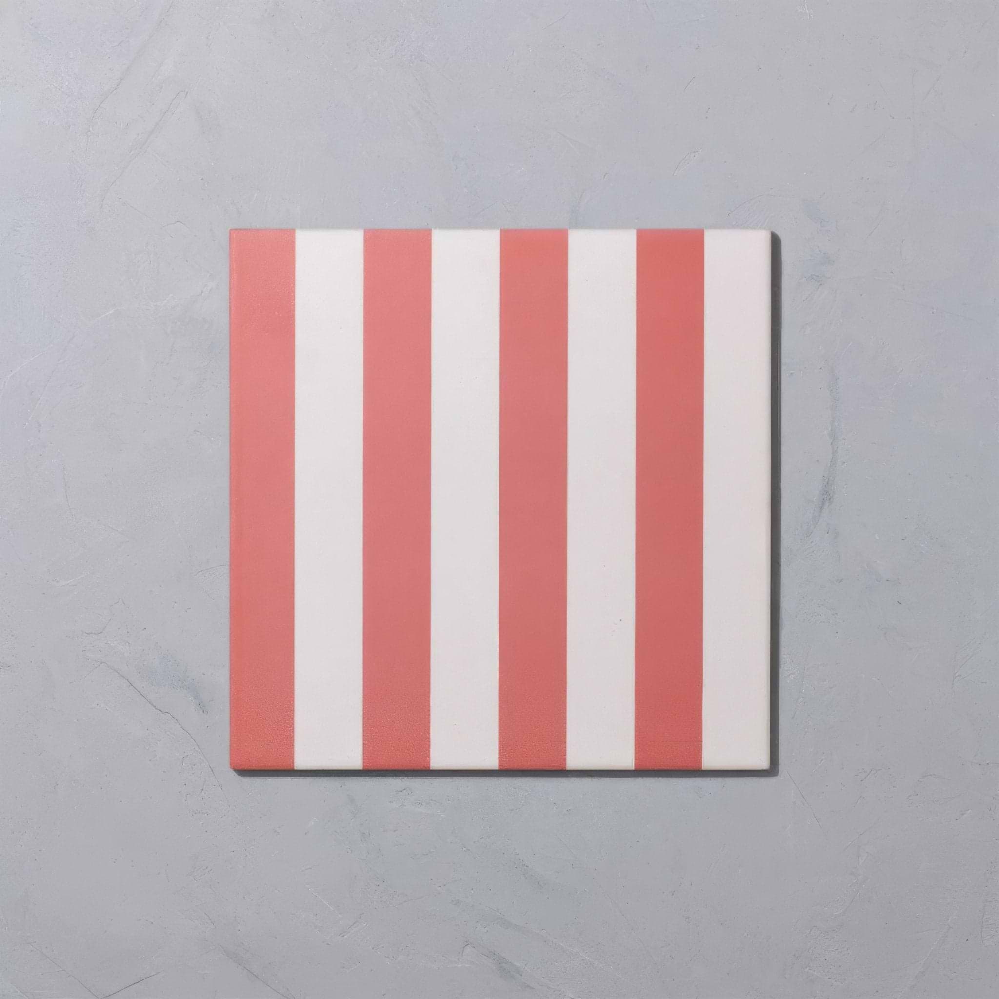 Rhubarb Midi Stripe Porcelain Tile - Hyperion Tiles