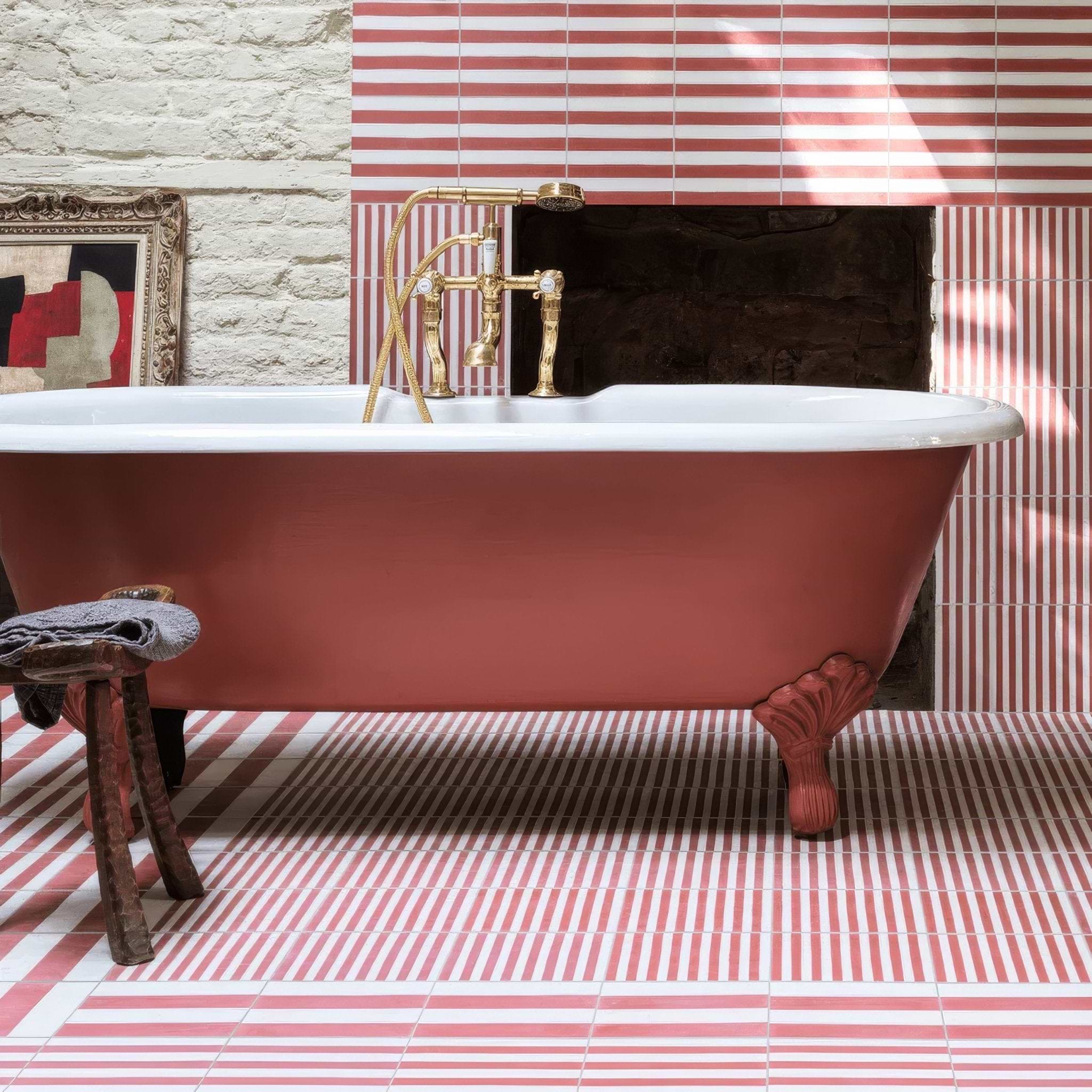 Rhubarb Wide Stripe Tile - Hyperion Tiles