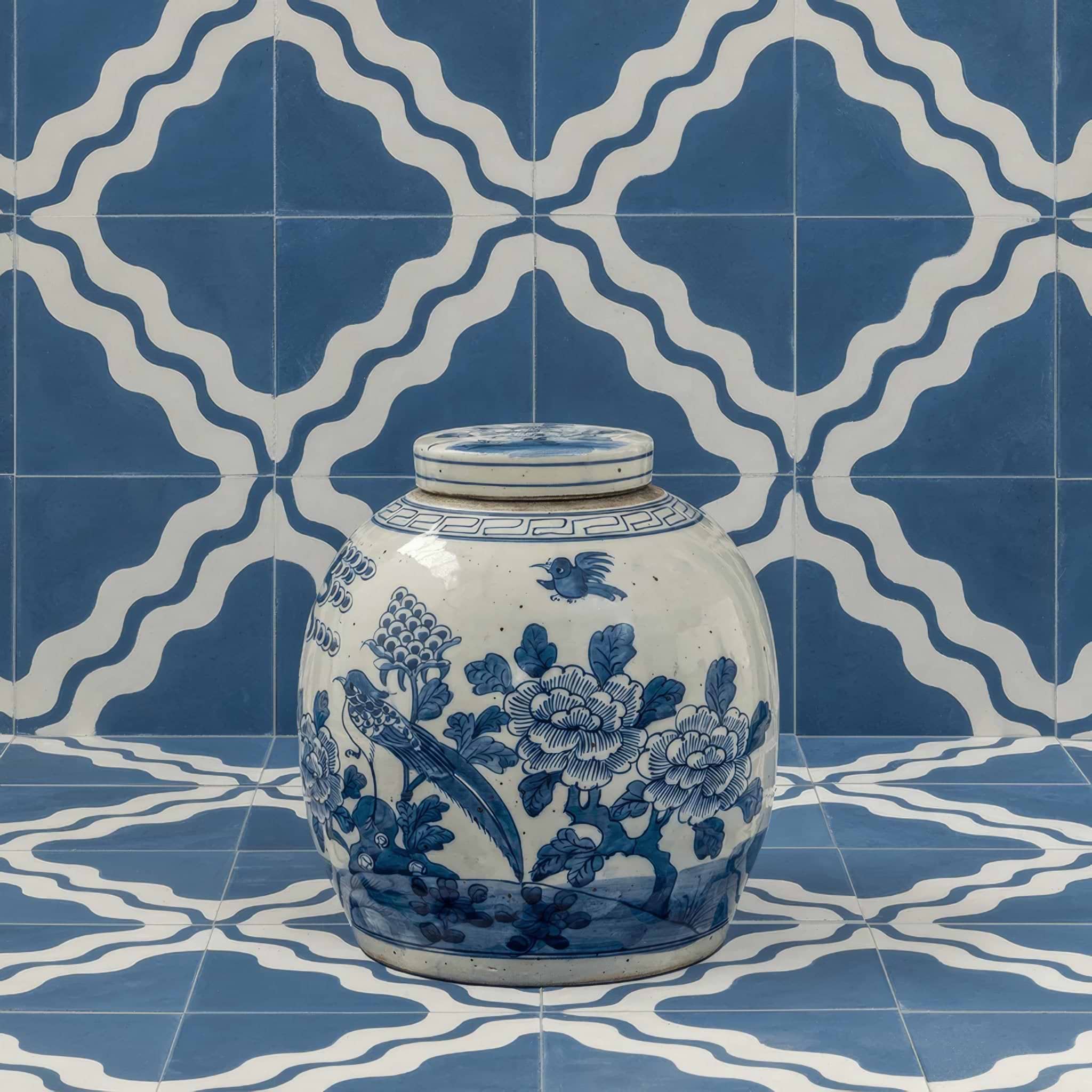 Ric Rac Glacier Mint Two Tile - Hyperion Tiles