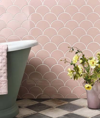 Riverlands Scales Ceramic Marsh Mallow - Hyperion Tiles