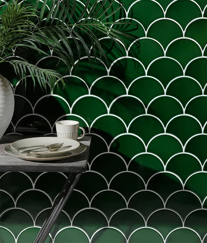 Riverlands Scales Ceramic Watercress - Hyperion Tiles