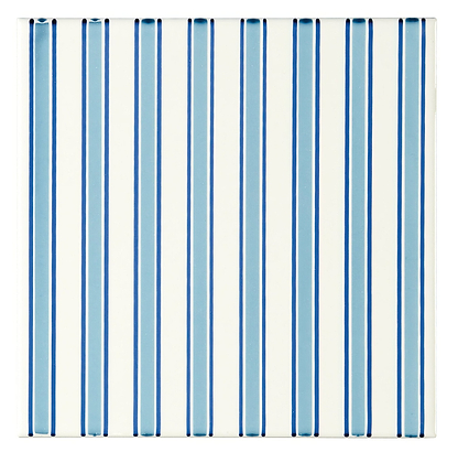Riviera Blue on Brilliant White - Hyperion Tiles