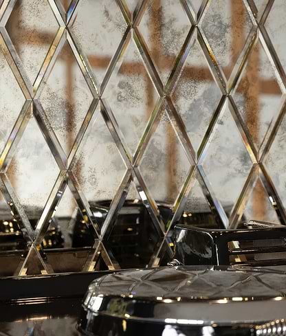 Rococo Mirror Diamond Glass Mercury | Hyperion Tiles