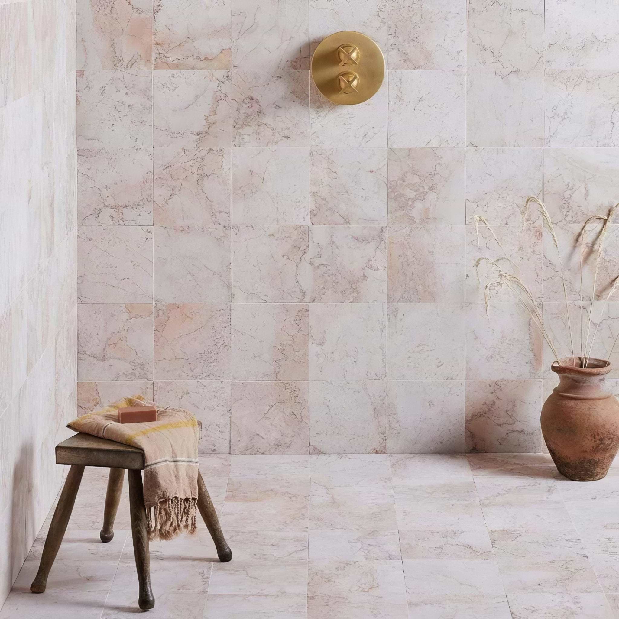Rose Pink Square Honed Marble - Hyperion Tiles