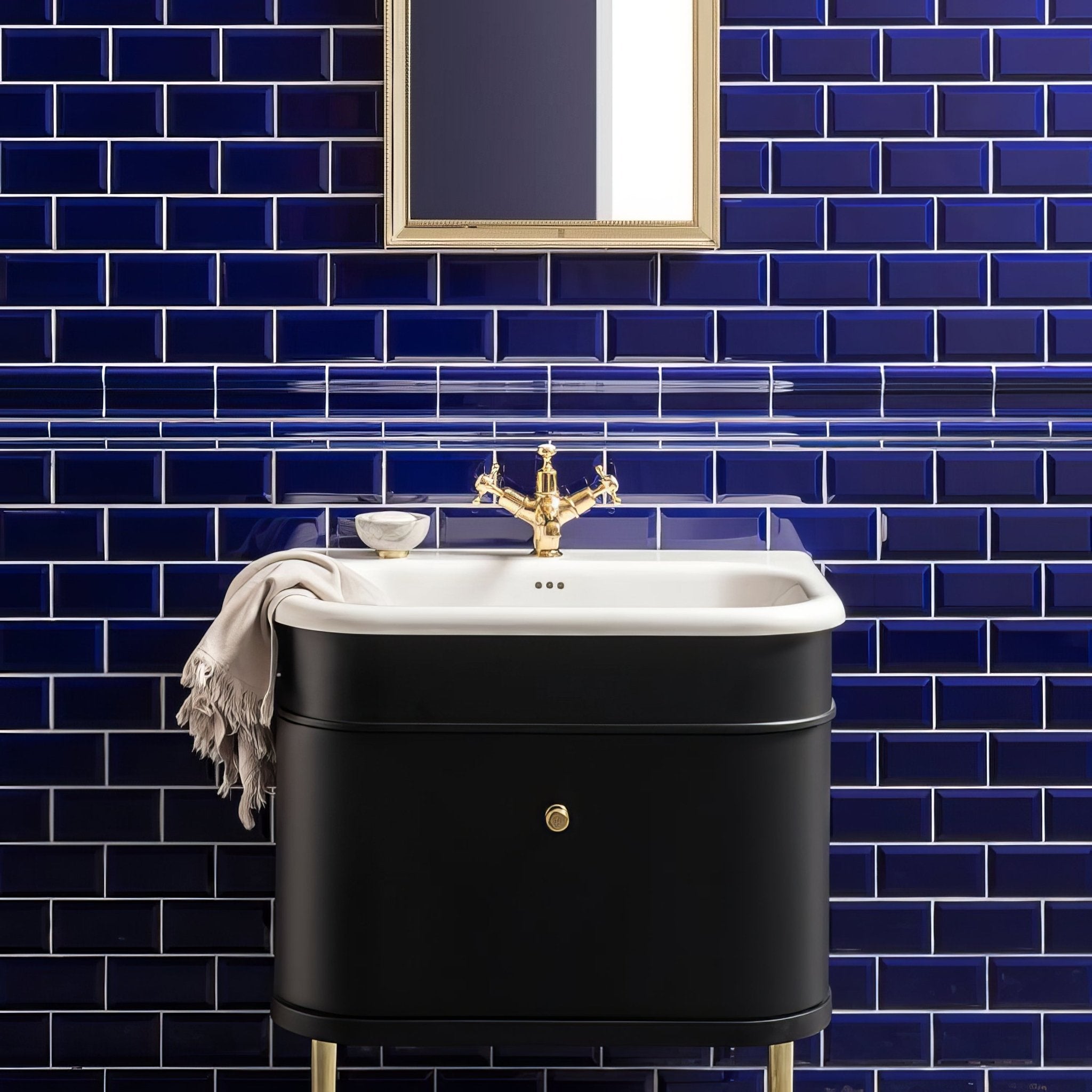 Royal Blue Metro Bevelled Tile - Hyperion Tiles