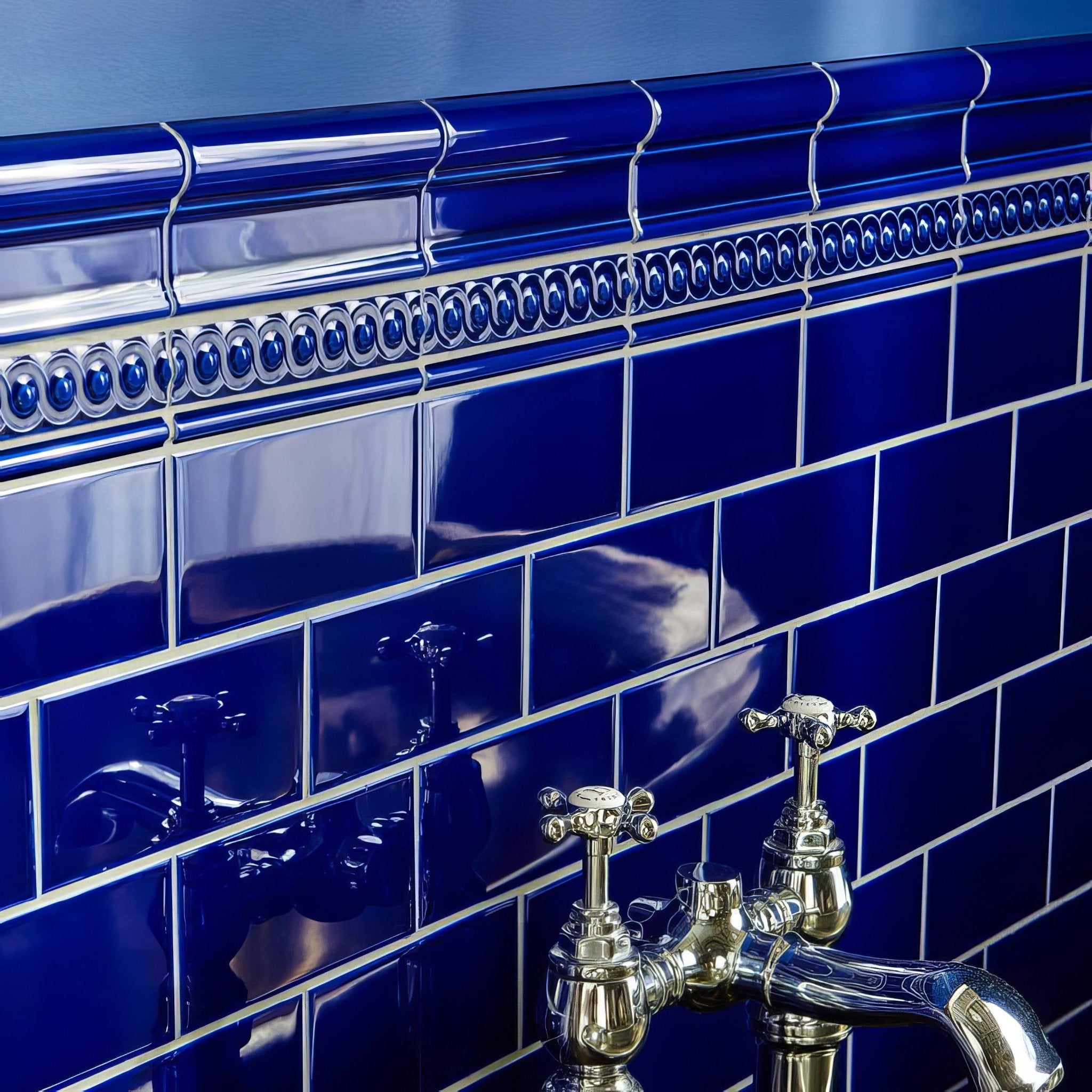 Royal Blue Omega Moulding - Hyperion Tiles