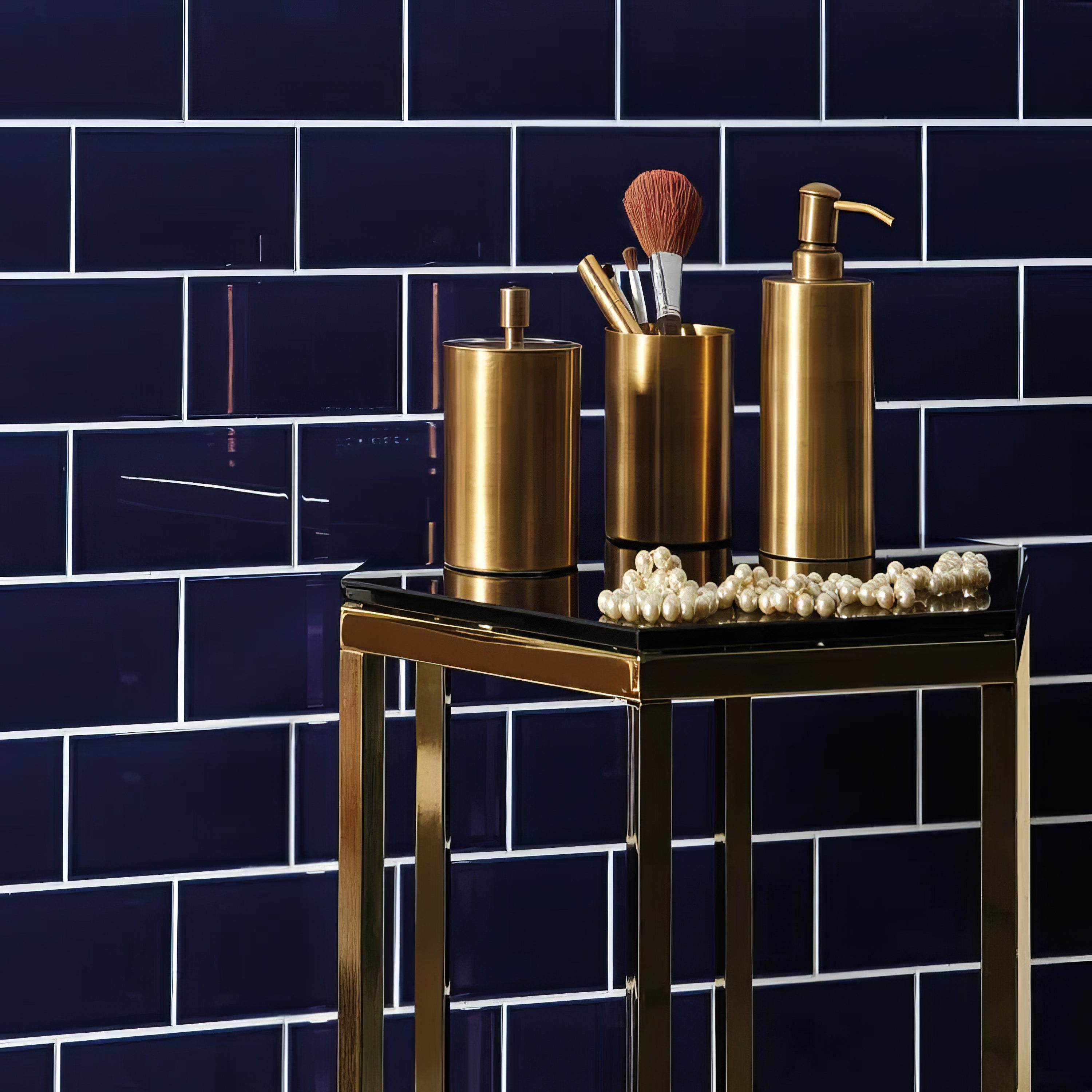 Royal Blue Half Tile - Hyperion Tiles