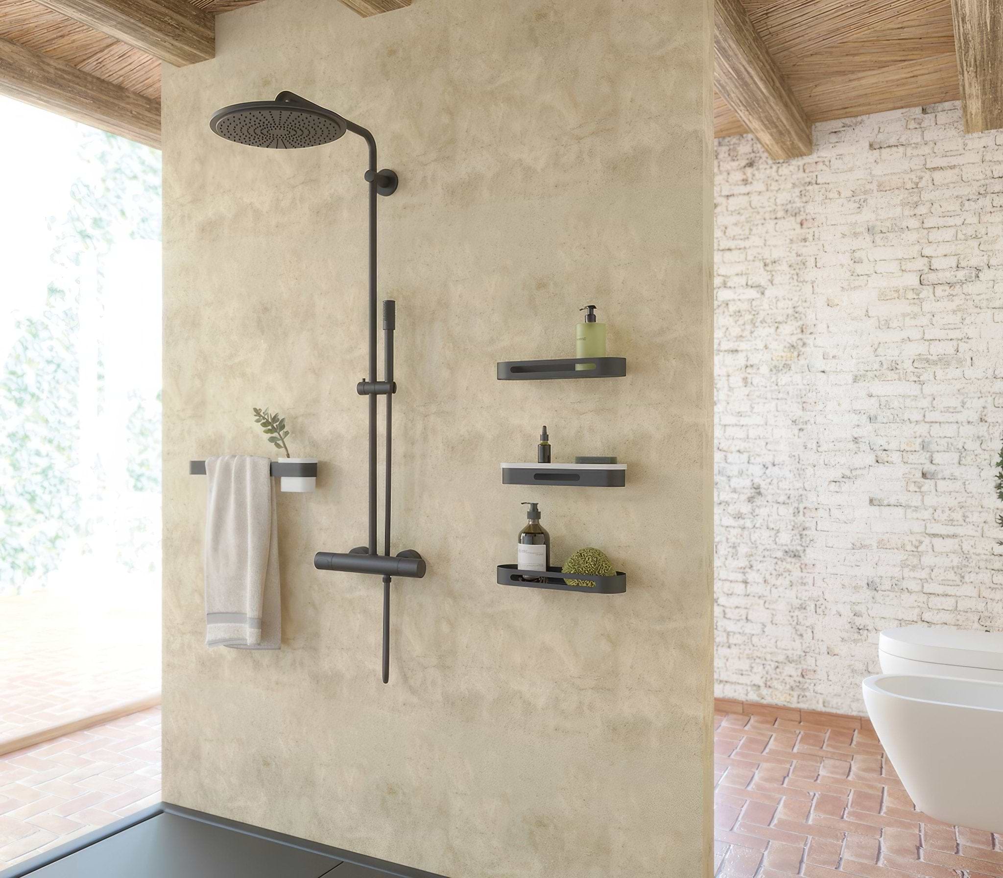 S5 Towel Rail 30cm – Black - Hyperion Tiles