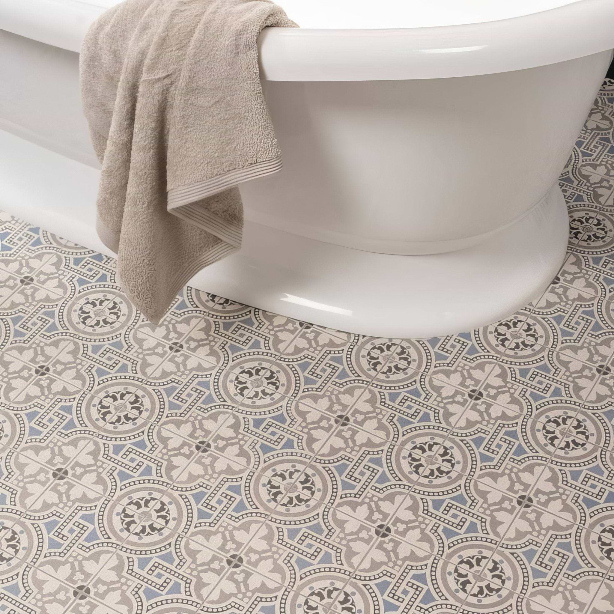 Salisbury Blue on Dover White - Hyperion Tiles