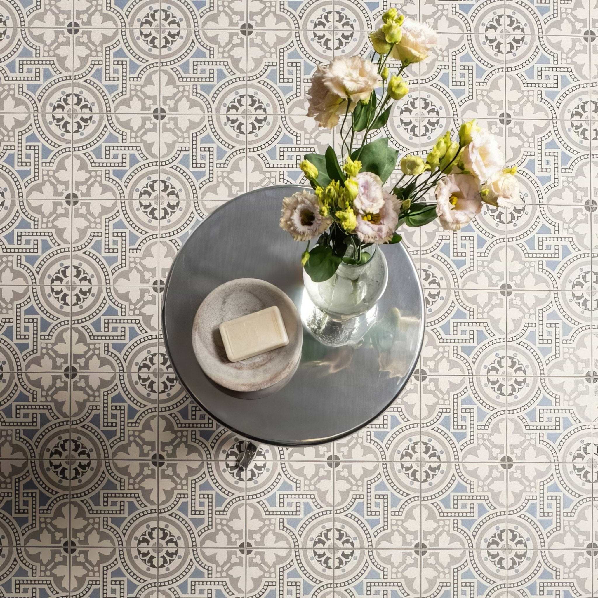 Salisbury Blue on Dover White - Hyperion Tiles