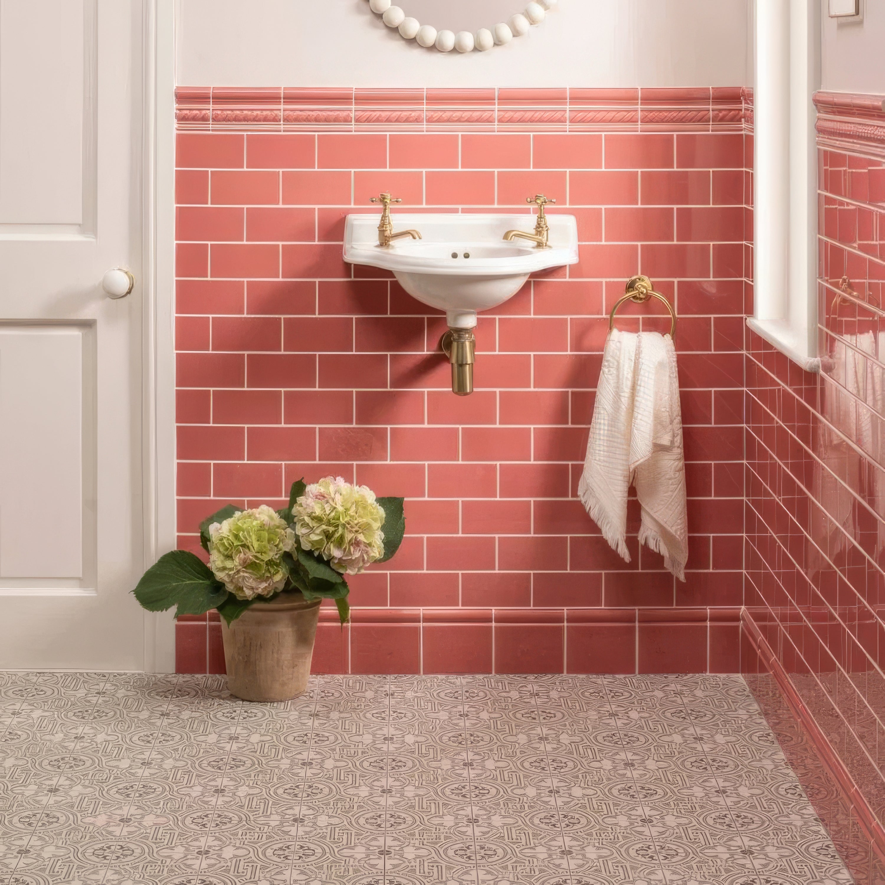 Duchy Pink Half Tile - Hyperion Tiles