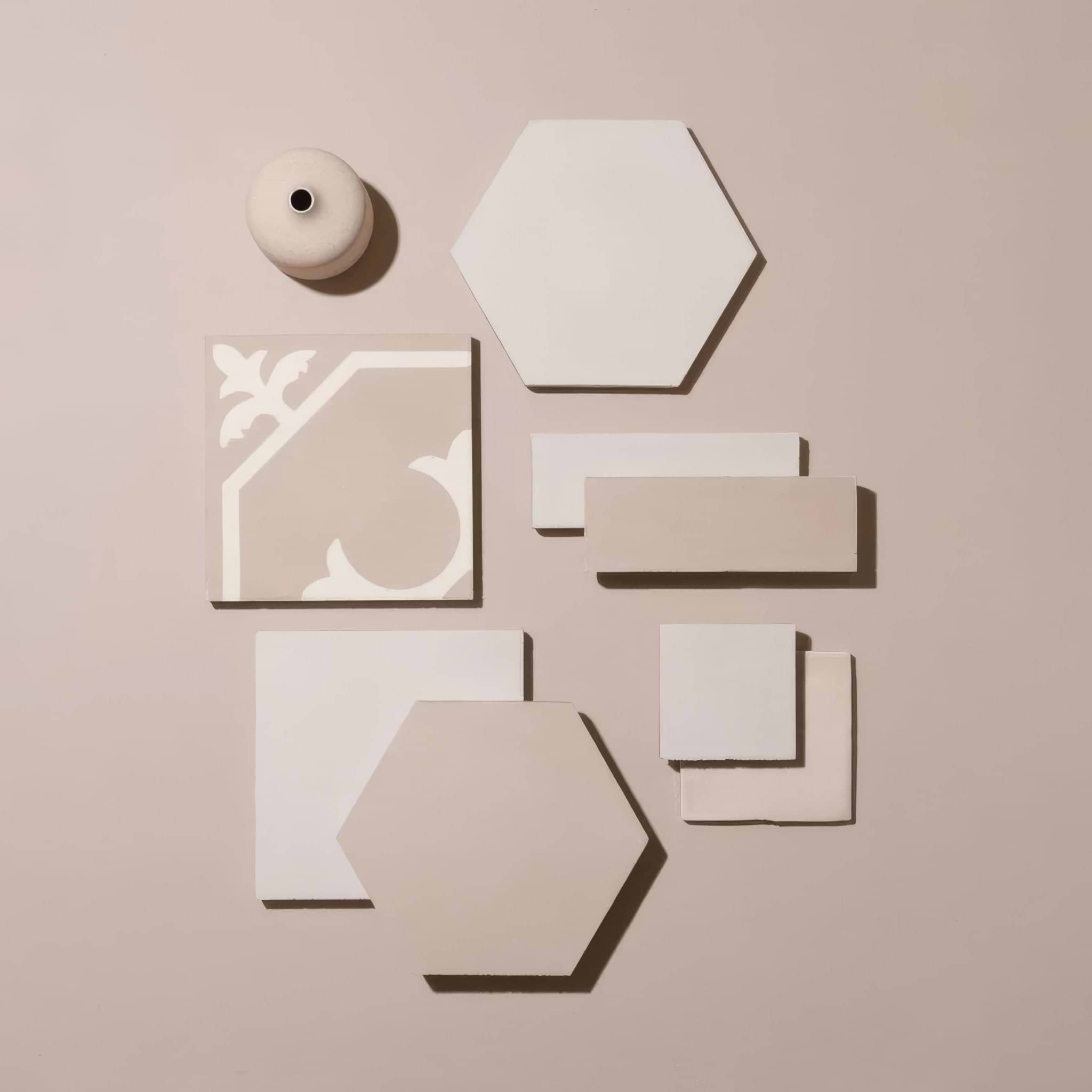 Sand White Herringbone Tile - Hyperion Tiles
