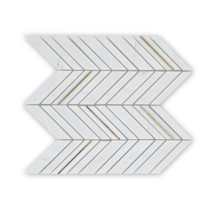 East Hampton White Chevron Mosaic - Hyperion Tiles