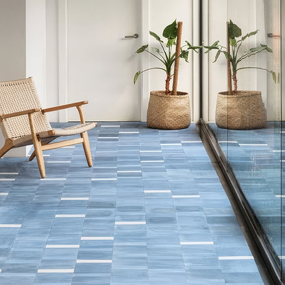 Sea Blue Herringbone Tile - Hyperion Tiles