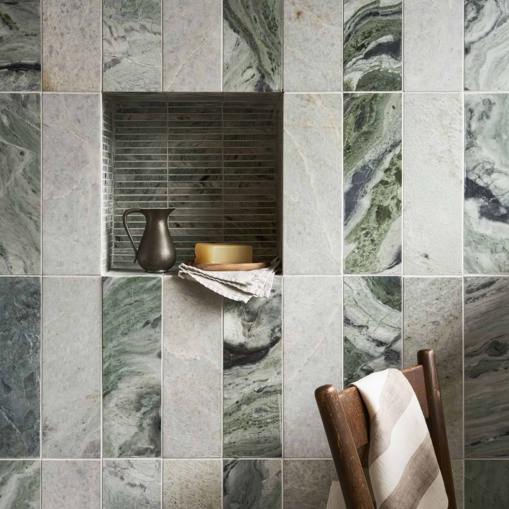 Seaspray Green Stacked Mosaic - Hyperion Tiles