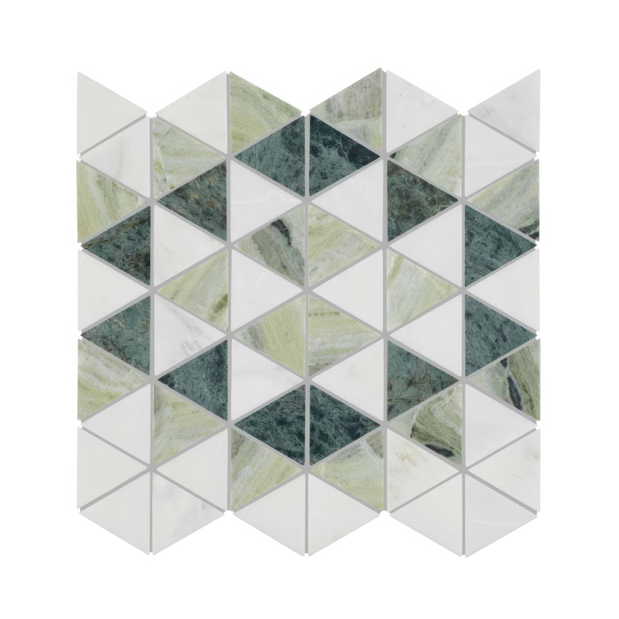 Seaspray Green Triangles Mosaic - Hyperion Tiles