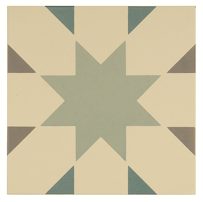 Seville Light Grey, Light Jade and Dark Jade on White - Hyperion Tiles
