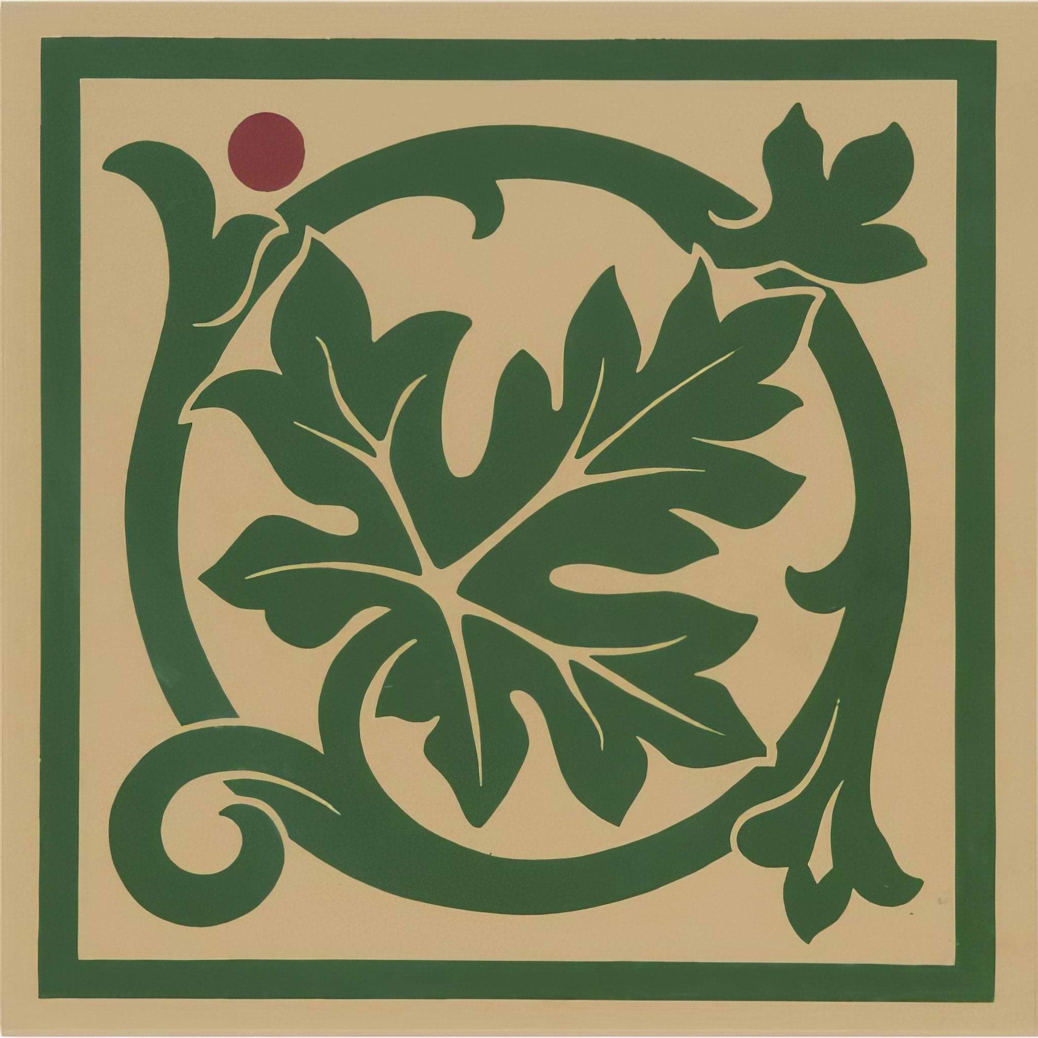 Shaftesbury Corner Green on Buff - Hyperion Tiles