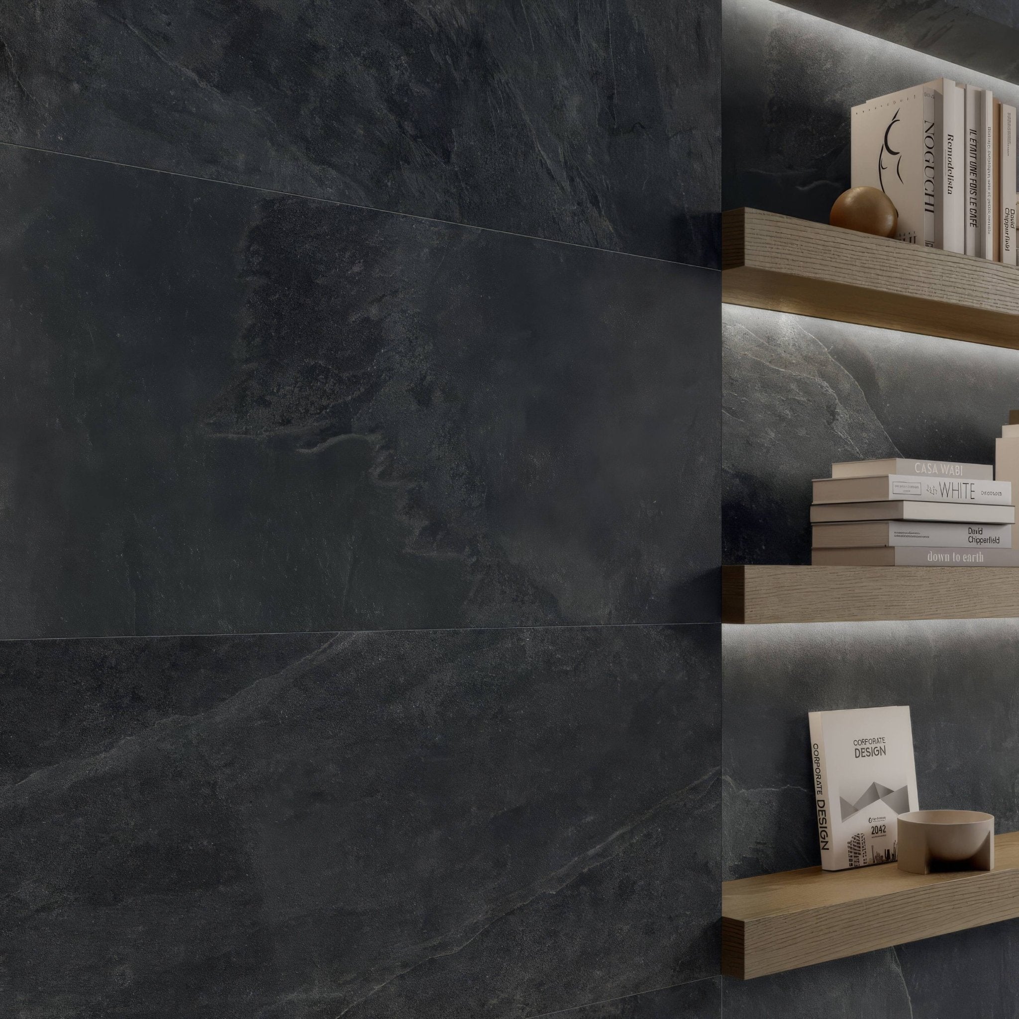 Shale Black 30 x 60cm - Hyperion Tiles