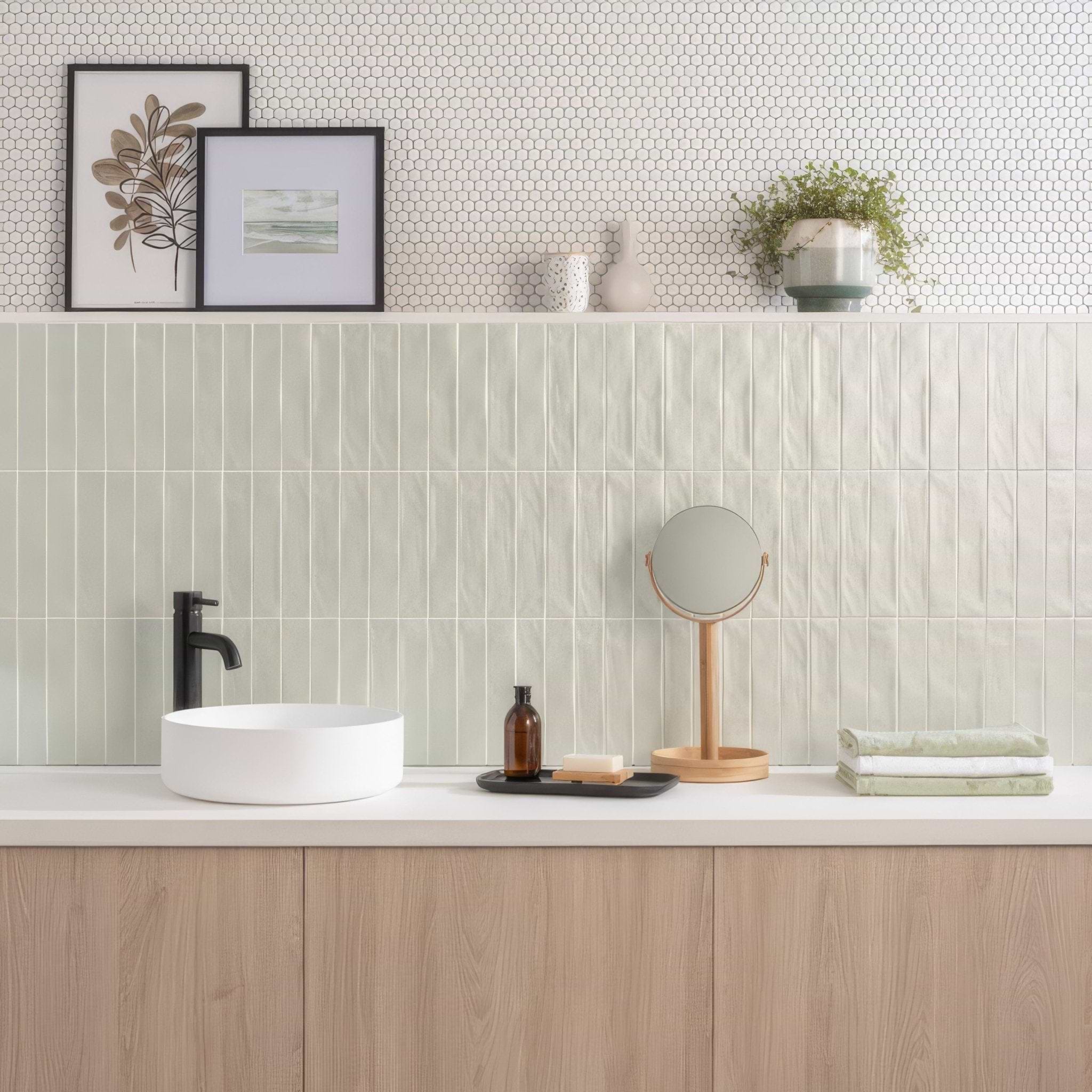 Sherbet Green Brick 5x25cm - Hyperion Tiles