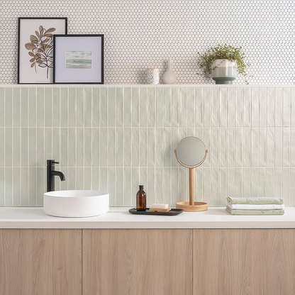 Sherbet Green Brick 5x25cm - Hyperion Tiles