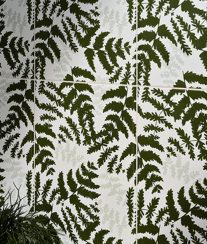 Silk Screen Ceramic Fernery - Hyperion Tiles