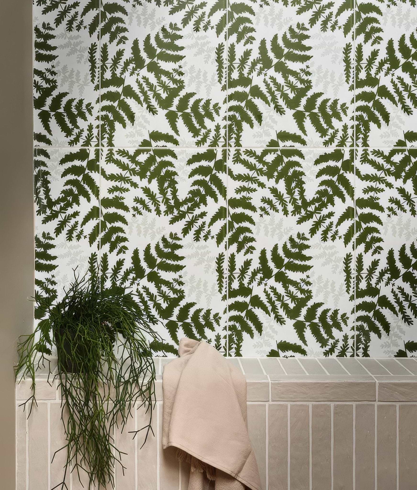 Silk Screen Ceramic Fernery - Hyperion Tiles