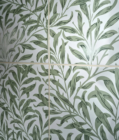 Silk Screen Ceramic Willow Cottage Spring Leaf - Hyperion Tiles