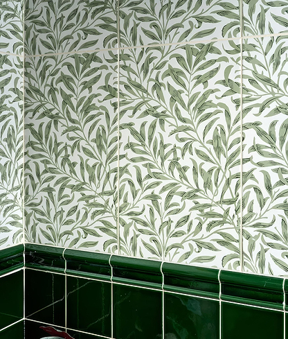 Silk Screen Ceramic Willow Cottage Spring Leaf - Hyperion Tiles
