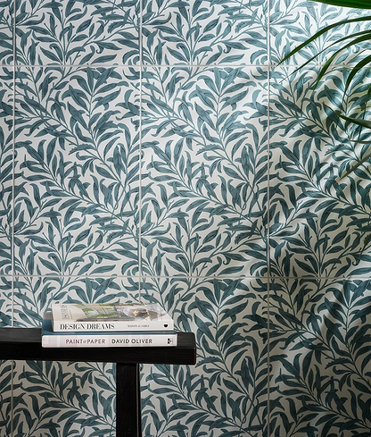 Silk Screen Ceramic Willow Cottage Teal - Hyperion Tiles