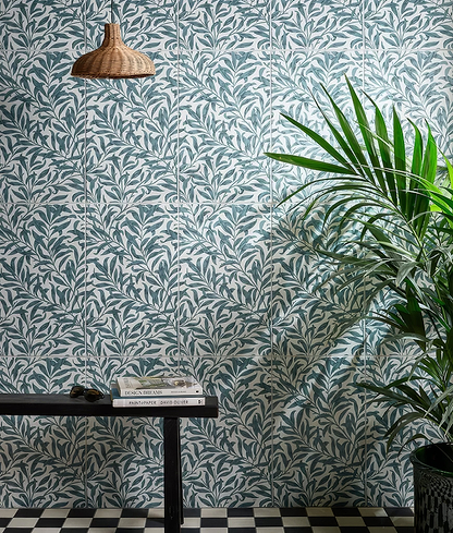 Silk Screen Ceramic Willow Cottage Teal - Hyperion Tiles