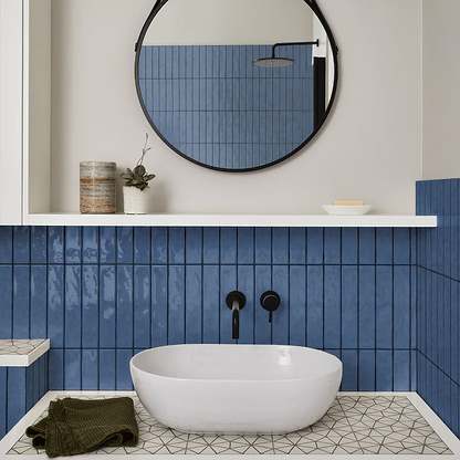 Skinny Navy Metro Tile - Hyperion Tiles