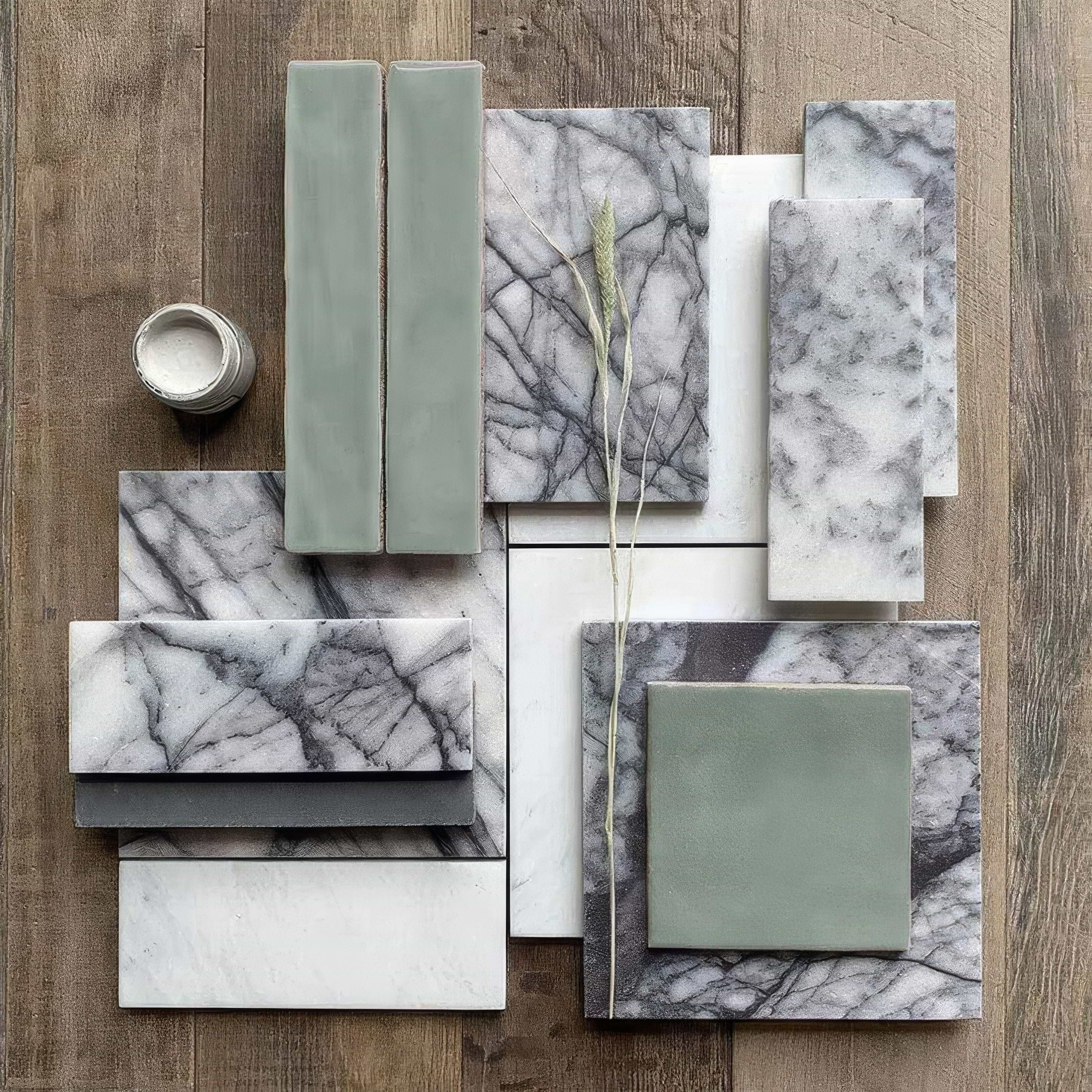 Fennel Glazed Skinny Metro Tile By Hyperion Tiles