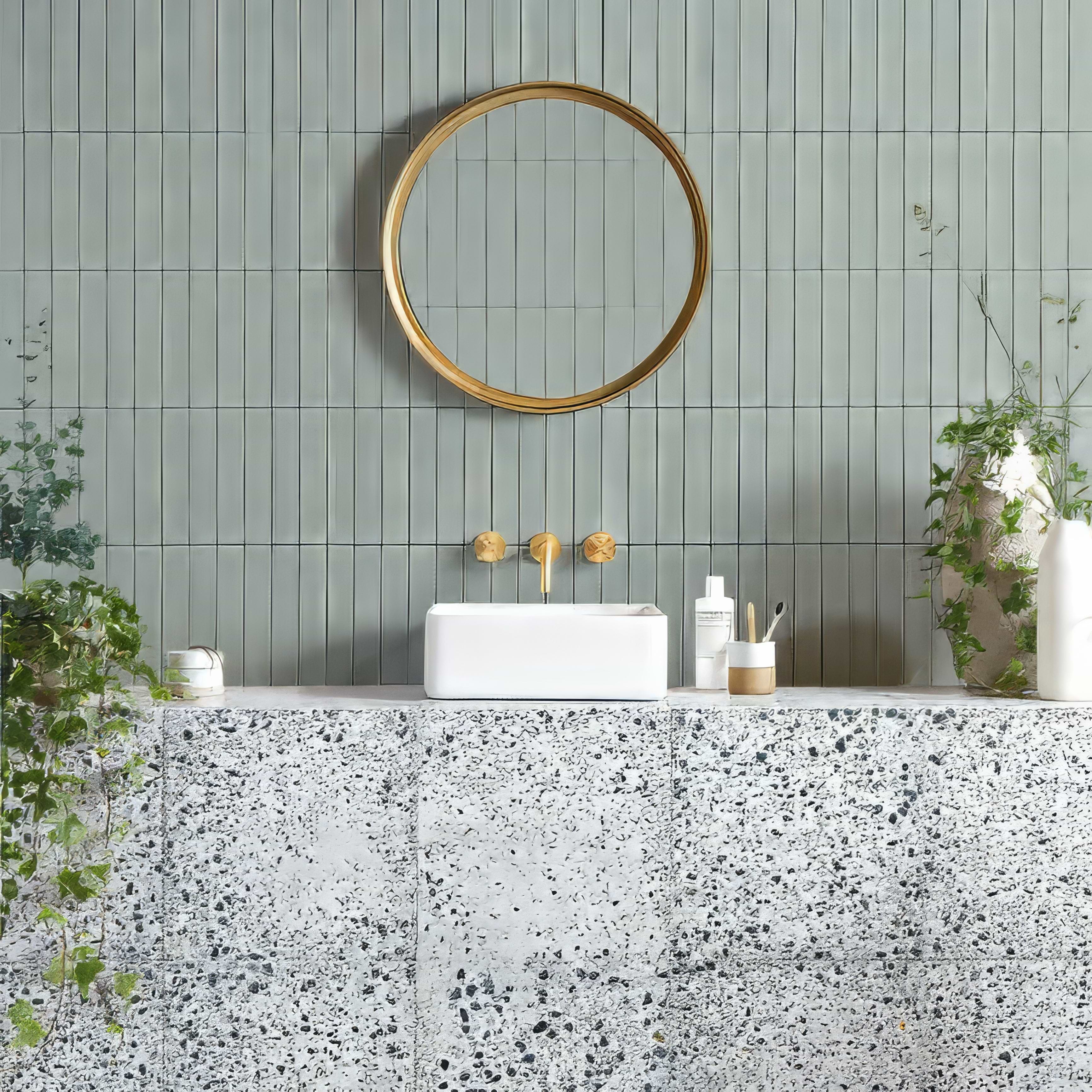 Fennel Glazed Skinny Metro Tile By Hyperion Tiles