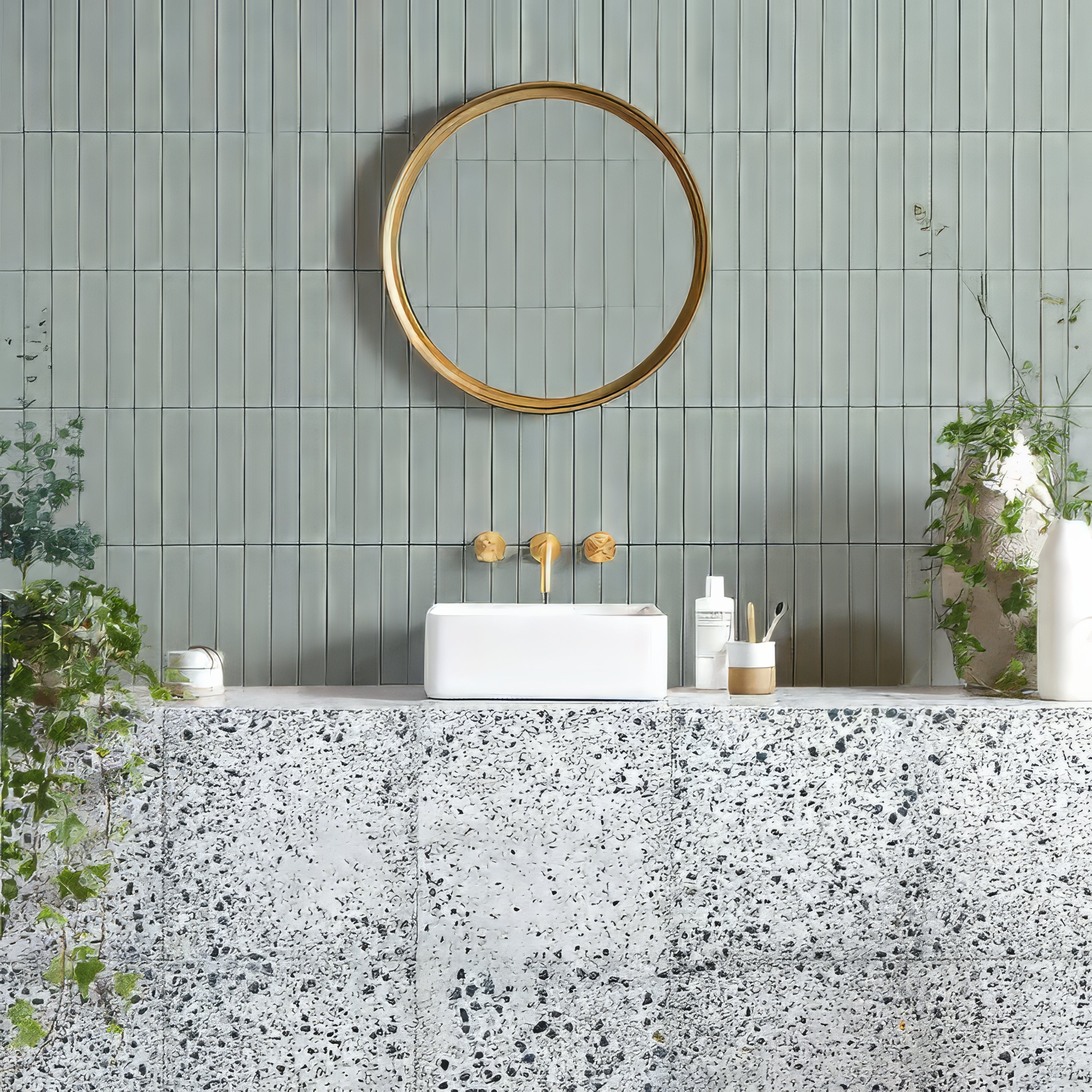 Fennel Glazed Skinny Metro Tile By Hyperion Tiles