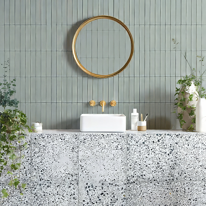 Fennel Glazed Skinny Metro Tile By Hyperion Tiles