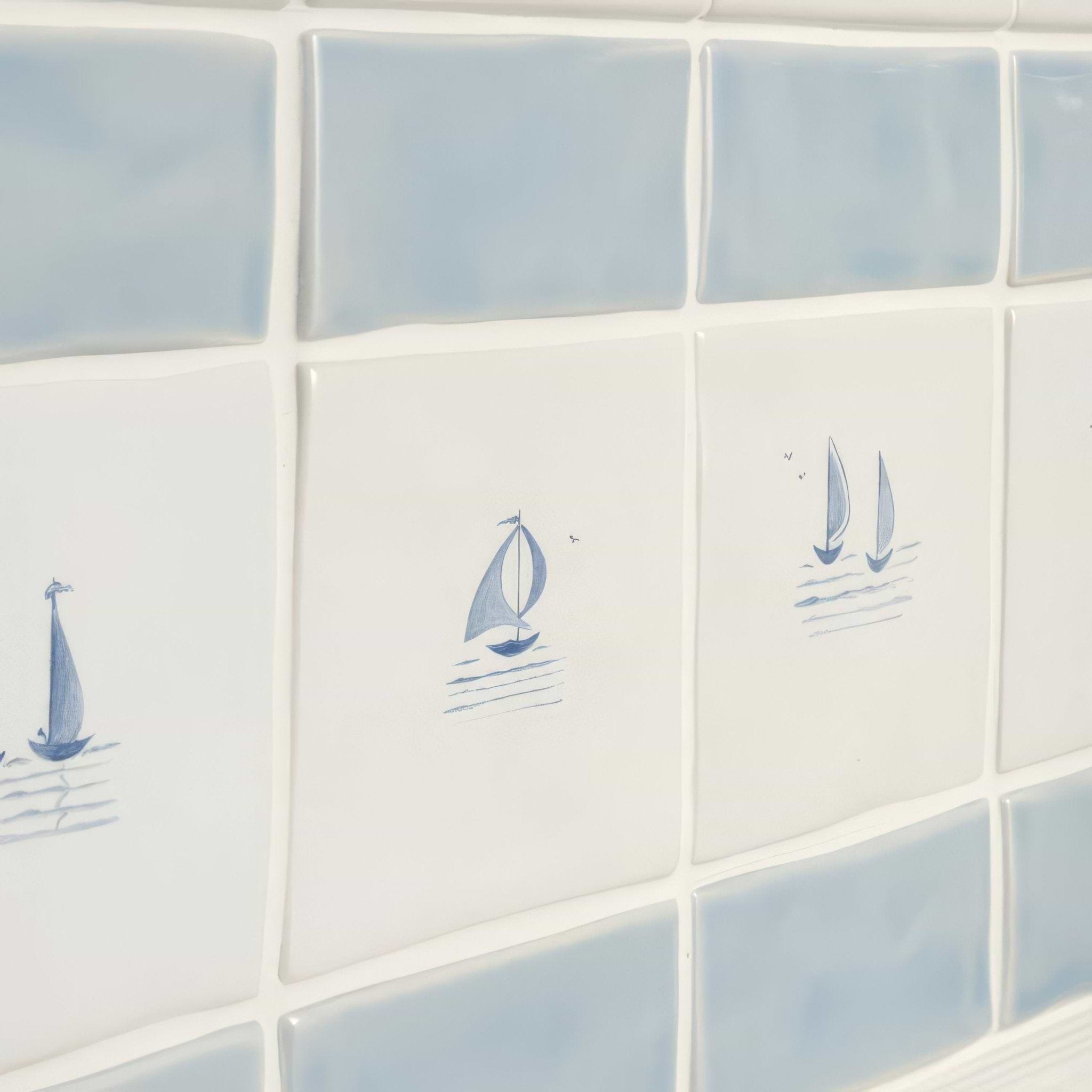 Sky Blue Half Tile - Hyperion Tiles