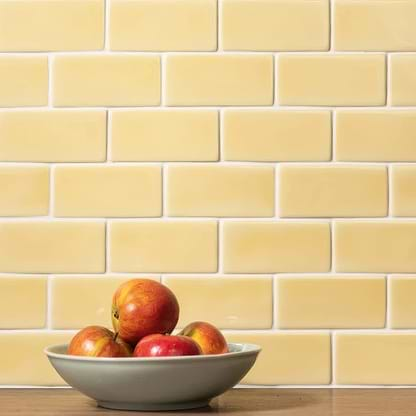 Soft Yellow Half Tile | Hyperion Tiles