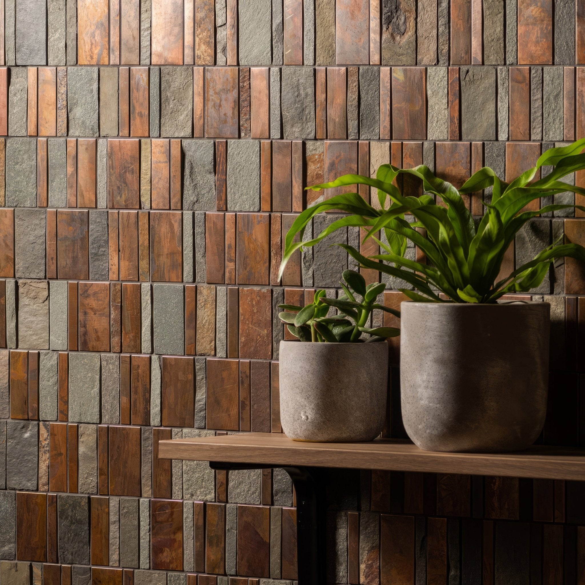 Sorvad Natural Stone and Copper Mix Mosaic - Hyperion Tiles