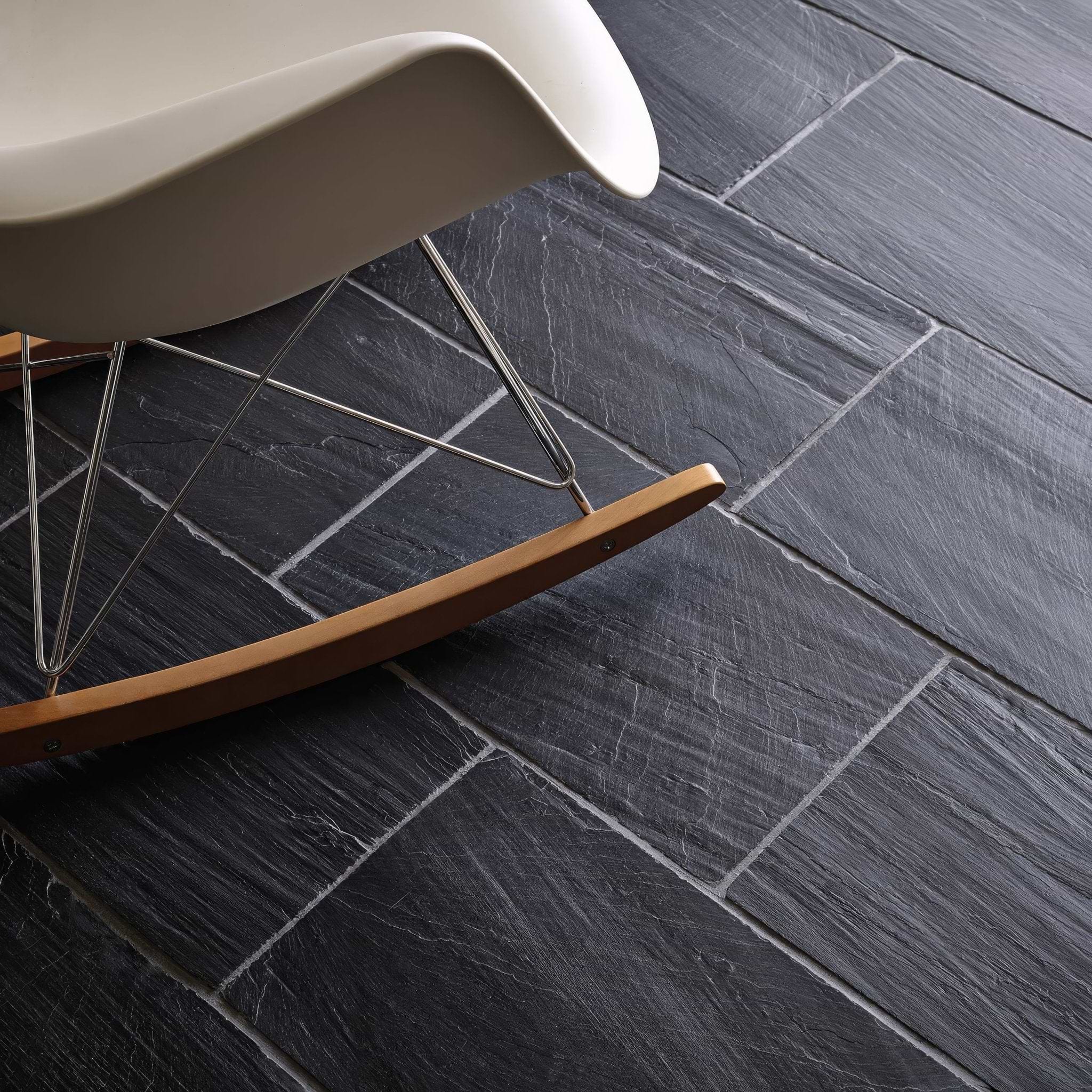 Spanish Black 25 x 40 Chipped Edge, Riven - Hyperion Tiles