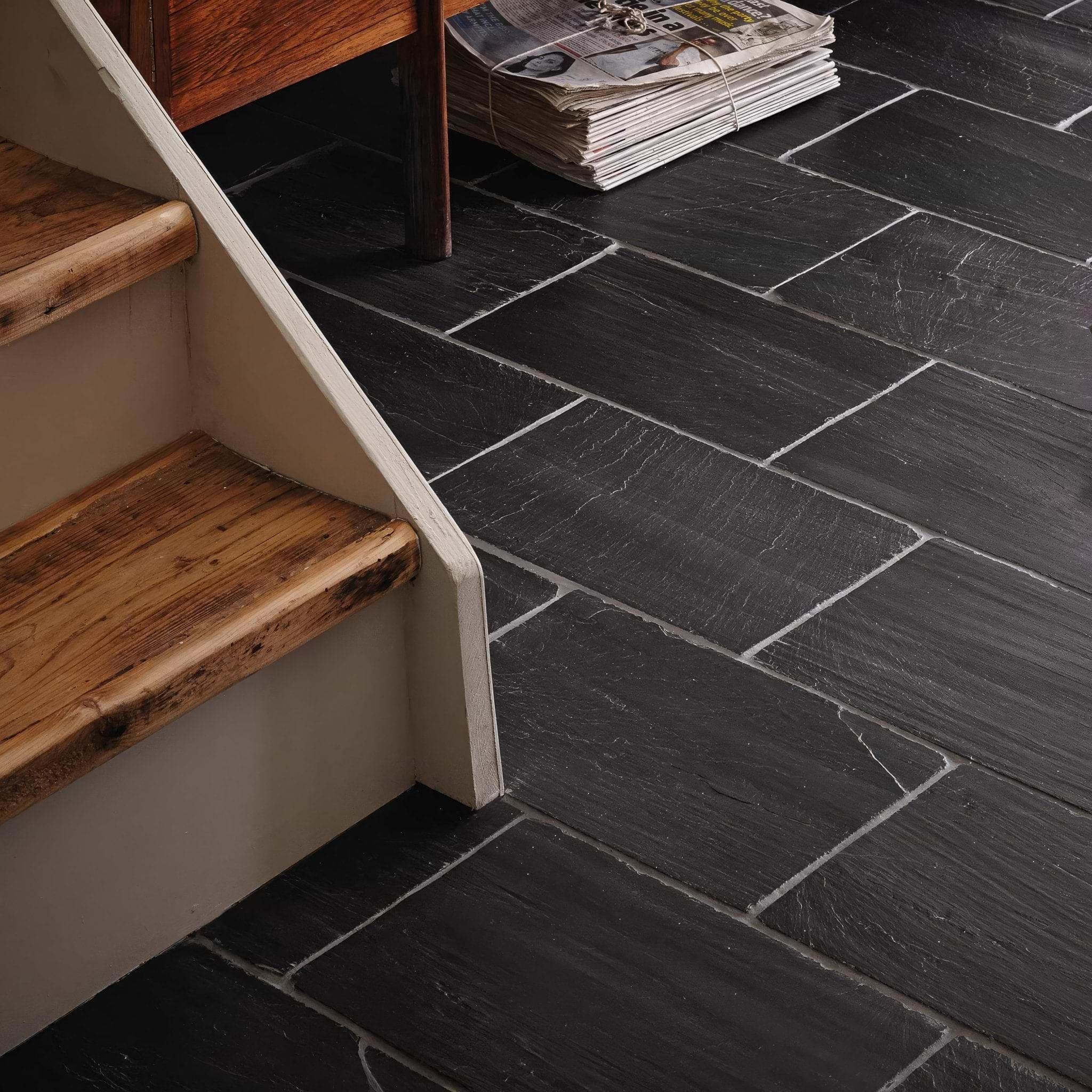 Spanish Black 25 x 40 Chipped Edge, Riven - Hyperion Tiles