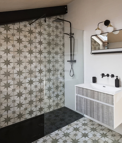 Spitalfields Ceramic Retro Star Sage - Hyperion Tiles